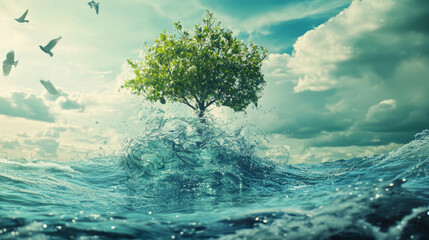 Fototapeta premium A purpose-driven branding campaign highlighting a company's commitment to social or environmental causes, using powerful imagery and messaging