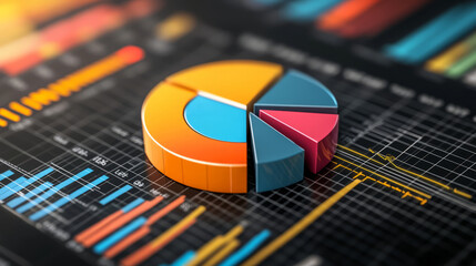 Market share competition shown with pie charts comparing different companies, highlighting a business gaining a larger portion of the market