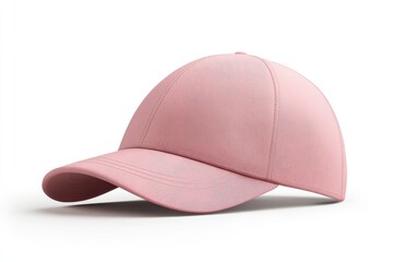 Fototapeta premium Pink baseball cap mockup, side view
