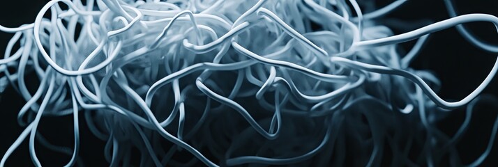 Abstract White Lines on Dark Background - Digital Art