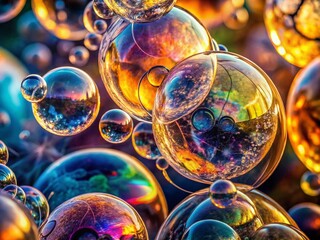 Abstract Colorful Bubble Network - Mesmerizing Close-Up Art