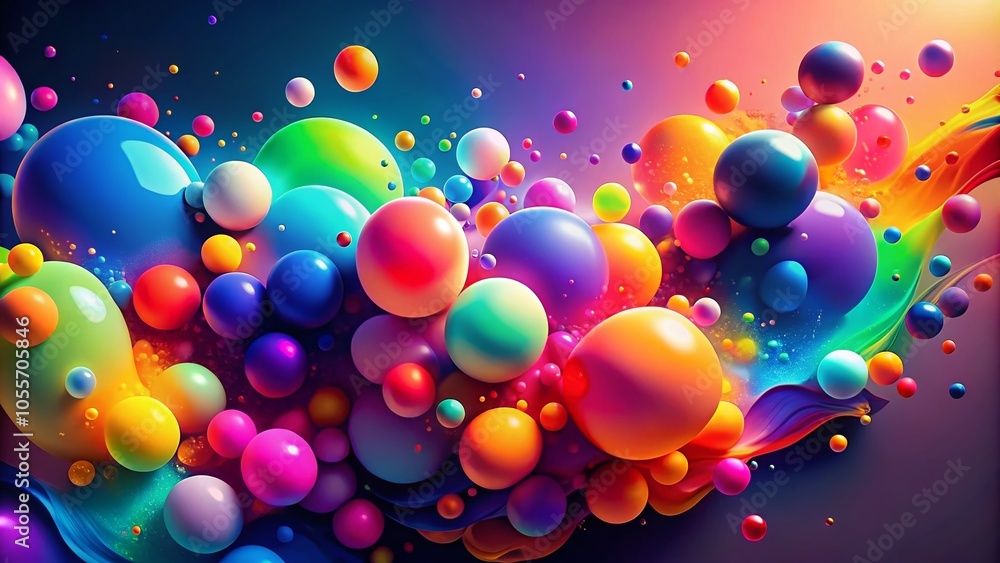 Poster abstract colorful glowing blobs with white space for modern illustrations and designs