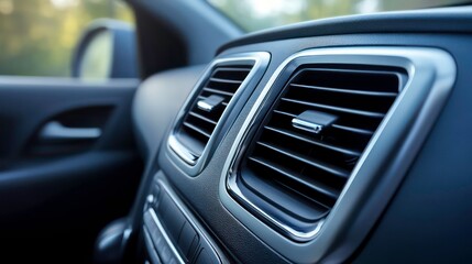Close-up of car air conditioning vents, highlighting design and functionality.