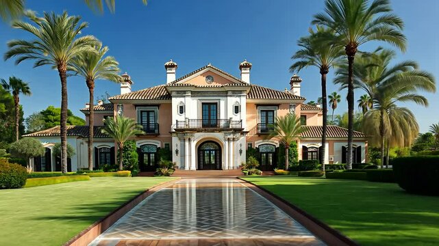 Magnificent colonial mansion with impressive facade