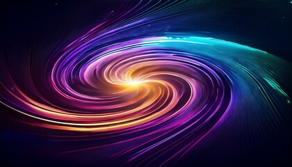 Abstract colorful swirling vortex on a dark background. Ai generative.