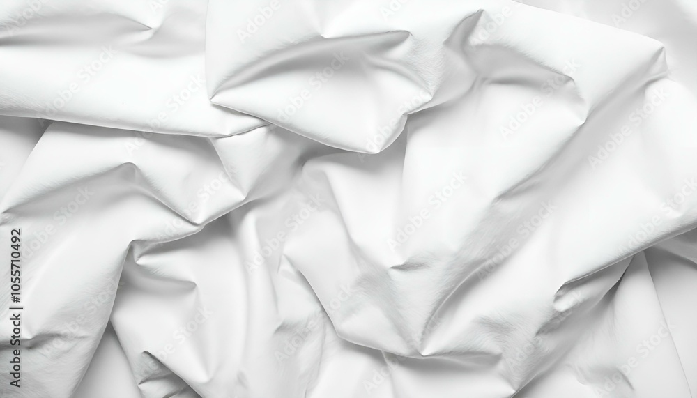 Poster crumpled white paper texture creating a soft and elegant appearance