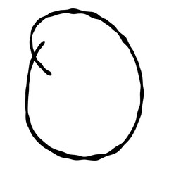 Outline hand painted frame doodle PNG isolated shape. Hand drawn line shape. Simple stroke grunge icon. Minimalist cartoon playful shape logo