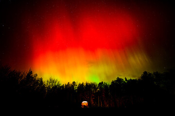 Northern Lights Over the Campground in Maine