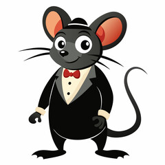 Christmas Nutcracker cartoon mouse dressed Black silhouette