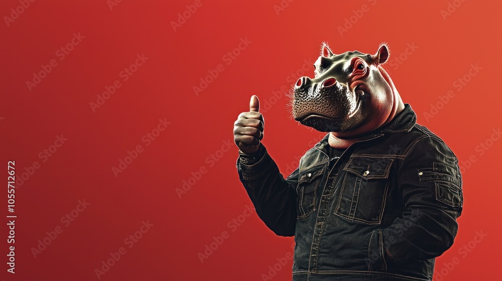 Poster ultradetailed image of a hippo in a rockst hqscale capturing unique expressions and textures for art