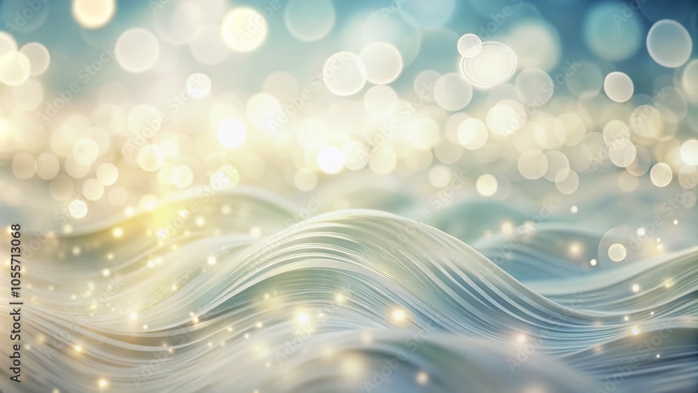 Poster abstract white waves wallpaper with bokeh effect for elegant backgrounds and design projects