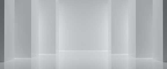 Abstract Futuristic empty floor and room Sci-Fi Corridor With light for showcase,room,interior,display products.Modern Future cement floor and wall background technology interior concept.3d render