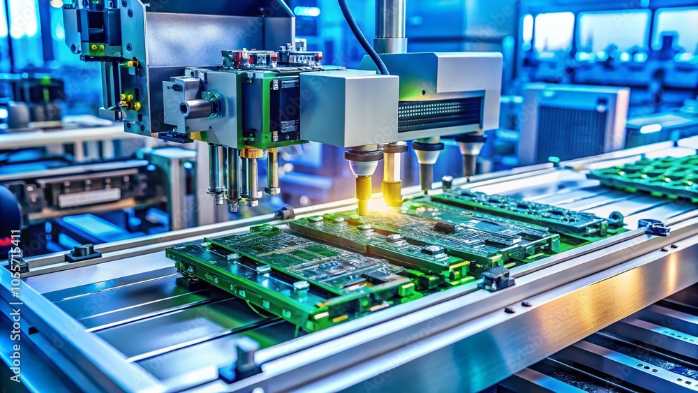 Aufkleber advanced circuit board assembly with pick-and-place machine in modern manufacturing environment