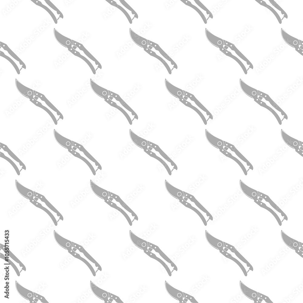 Poster gardening scissors for trimming icon isolated seamless pattern on white background