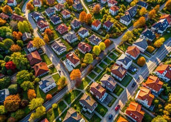 Fototapeta premium Aerial Town Pattern Design for Modern Home Décor and Textiles