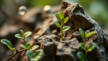 Obraz premium Resilience in nature a new leaf emerges