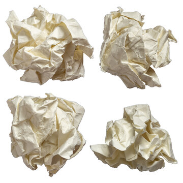 Crumpled paper balls