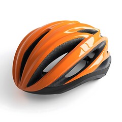 A bicycle helmet on a white background.