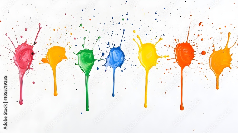 Poster vibrant paint in motion - dynamic liquid splash creating colorful abstract art for creative projects