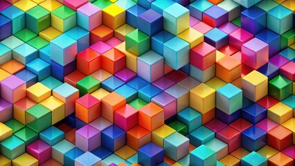Obraz premium Colorful Cubes Abstract Background for Modern Design Projects Vibrant and Dynamic Cubes Visual Art for Graphic Designers and Creatives Colorful Geometric Shapes for Creative Projec