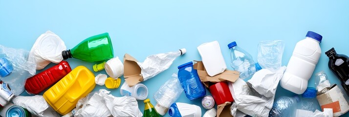Recycle Waste Concept with Colorful Plastic Materials