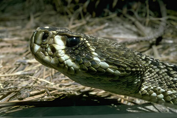 Slithering Serpent: A Close-Up of a Viper in its Natural Habitat
