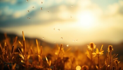 Golden hour serenity nature's embrace