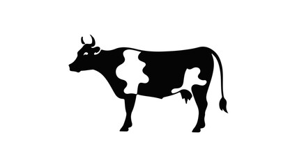 black shape of a cow vector illustration