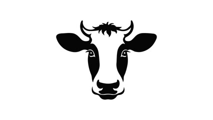 cow head outline shape vector illustration