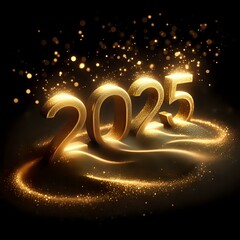 Golden Celebration: Welcoming 2025 with Sparkles and Shine

