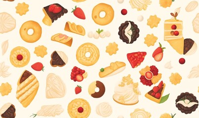 Delicious Variety of Desserts and Sweets Pattern