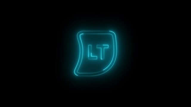 Neon trigger left icon glowing black background animation