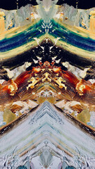 Abstract background art . Ethnic pattern. Mixtures of oil paint. Trendy hand painting canvas. Wall decor and Wall art prints Idea. 3D Texture. Art object