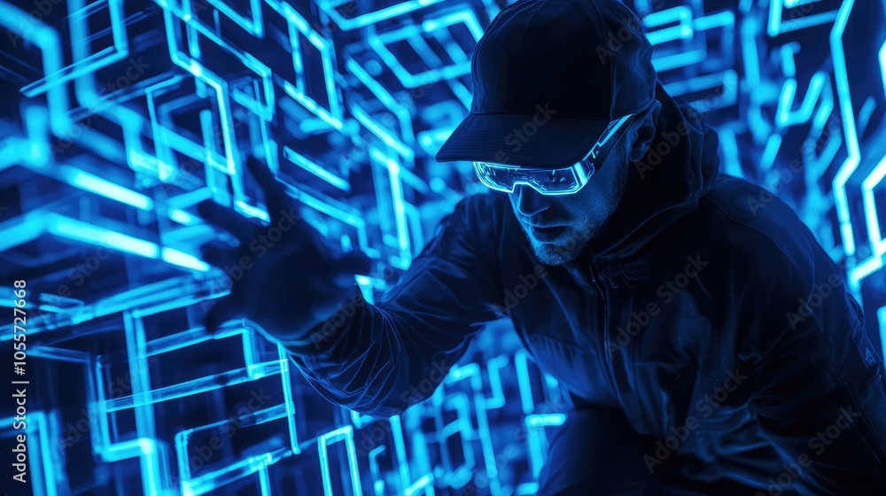 Poster engaging hacker in digital environment