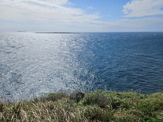 The beach of Jeju Island in Korea is clear