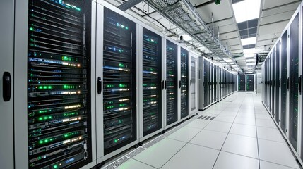 Fototapeta premium Modern Data Center with Advanced Server Technology