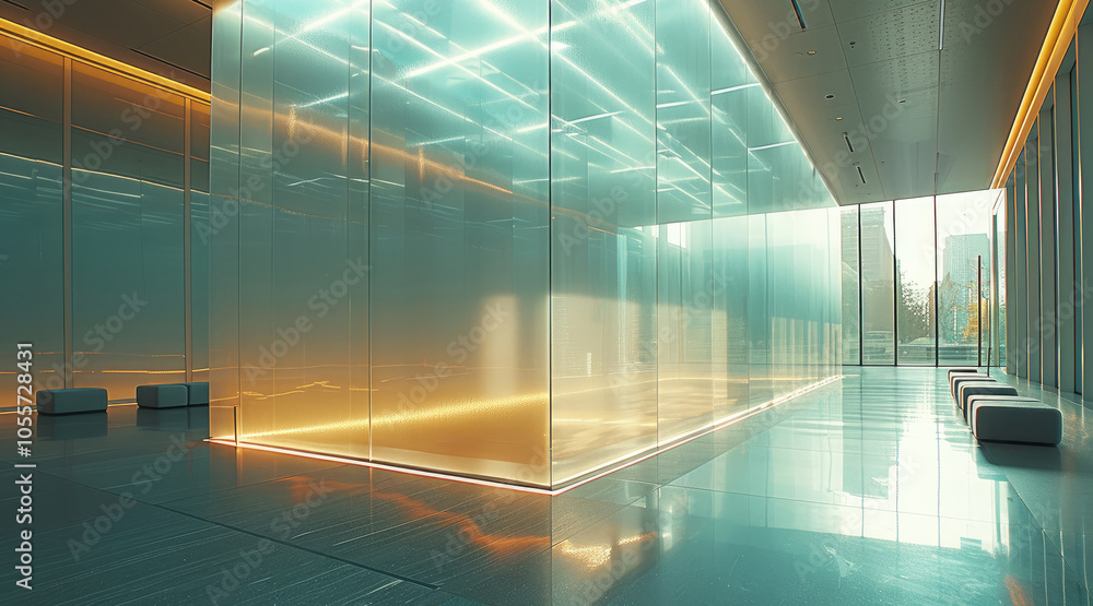 Poster modern conference both with a horizontally long.