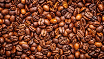 Fototapeta premium Roasted Coffee Beans Texture Background for Cafe Menu Design and Packaging
