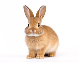Fototapeta premium Adorable Brown Bunny with Fluffy Fur