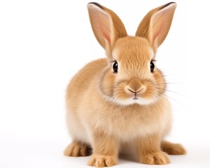 Obraz premium Cute Brown Bunny with Fluffy Ears and Big Eyes