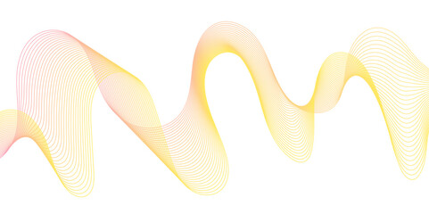 Abstract multicolor gradient wave lines vector background, twisted curve lines and blend effect, frequency sound wave lines, 3d contour line patterned background illustration.	