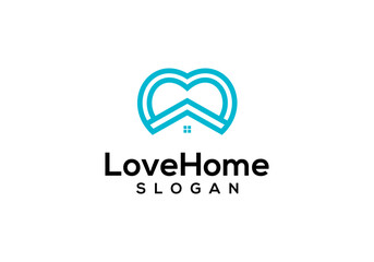 House of Love Logo Design Vector Template.