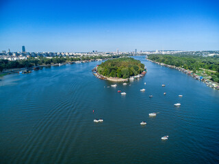 Fototapeta premium Serbia, Sava river, Ada međjica, Belgrade