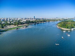 Obraz premium Serbia, Sava river, Ada međjica, Belgrade