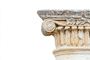Classic Greek Column with Intricate Fluted Details