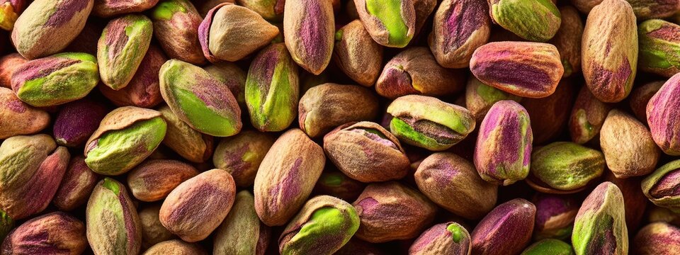 Background with bunch pistachio kernels.