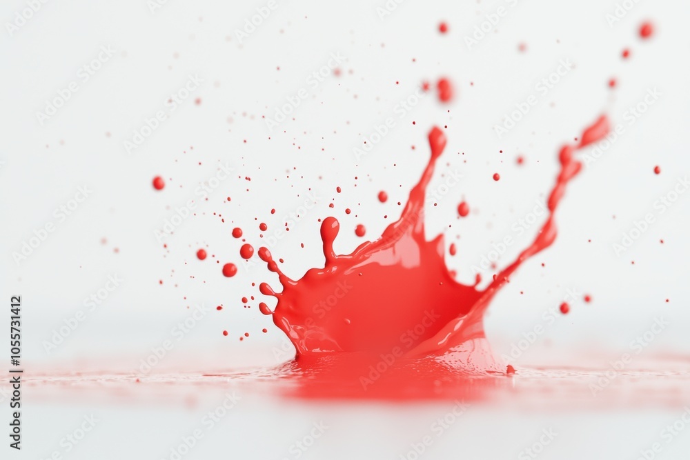 Poster dynamic red wine splash with realistic droplets
