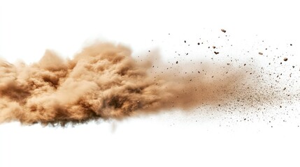 A cloud of dust dispersing into the air, creating a dynamic visual effect.