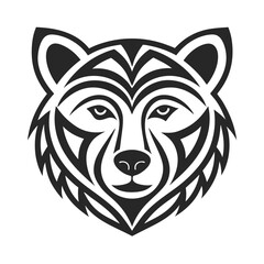 Tribal Bear Head Silhouette Vector Art illustration.