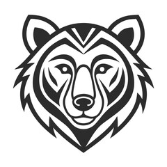 Tribal Bear Head Silhouette Vector Art illustration.